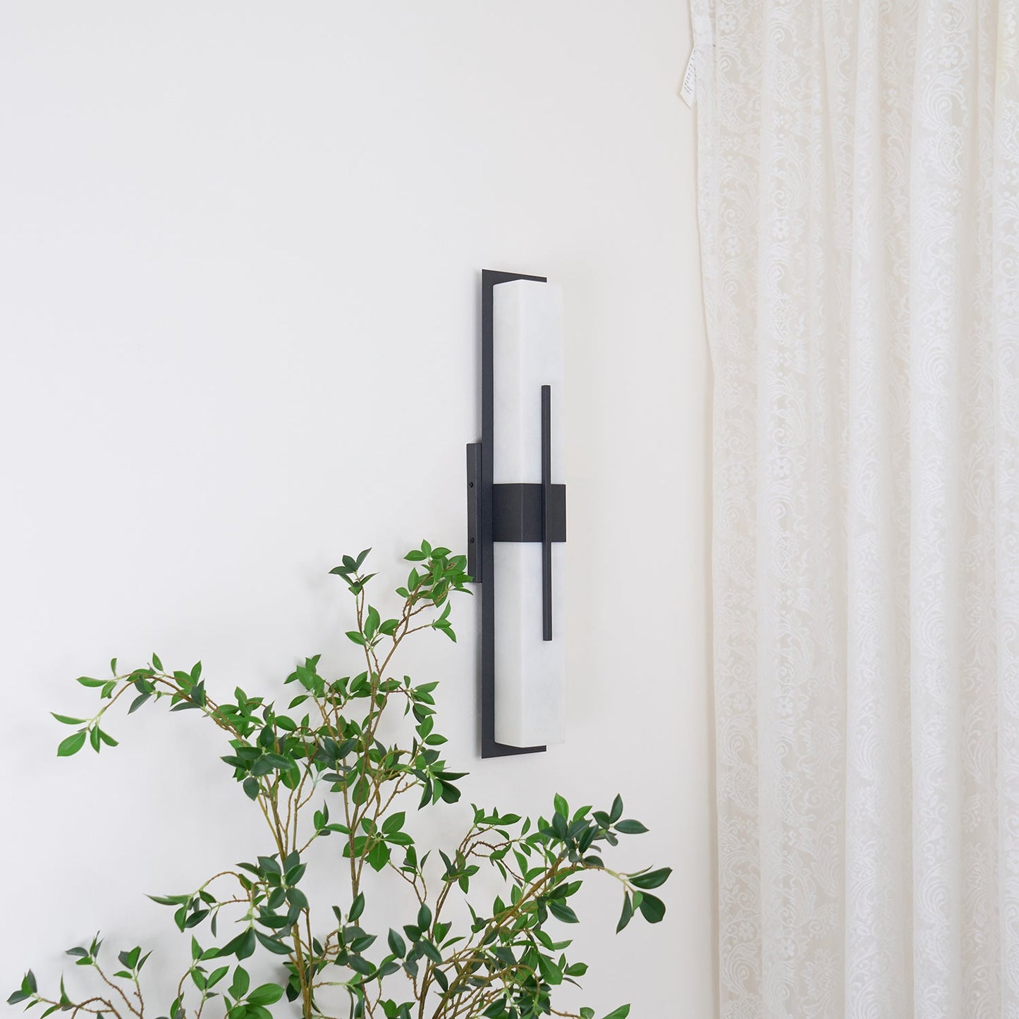Thalor | Alabaster Contemporary LED Outdoor Wall Light