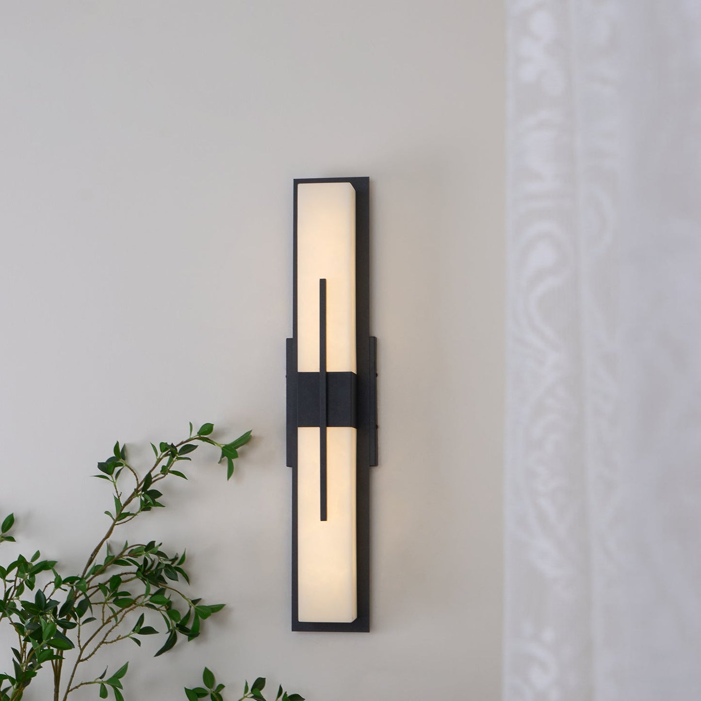 Thalor | Alabaster Contemporary LED Outdoor Wall Light