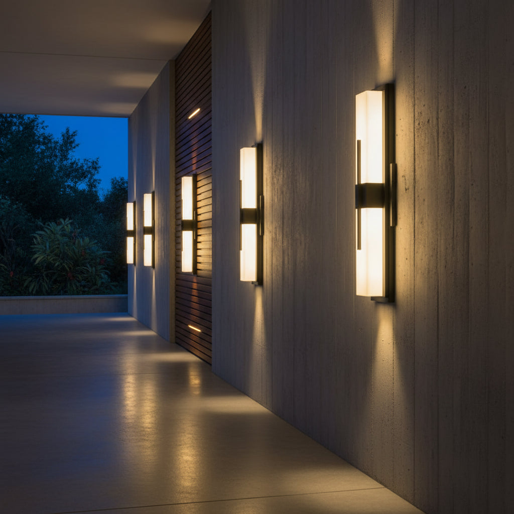 Thalor | Alabaster Contemporary LED Outdoor Wall Light