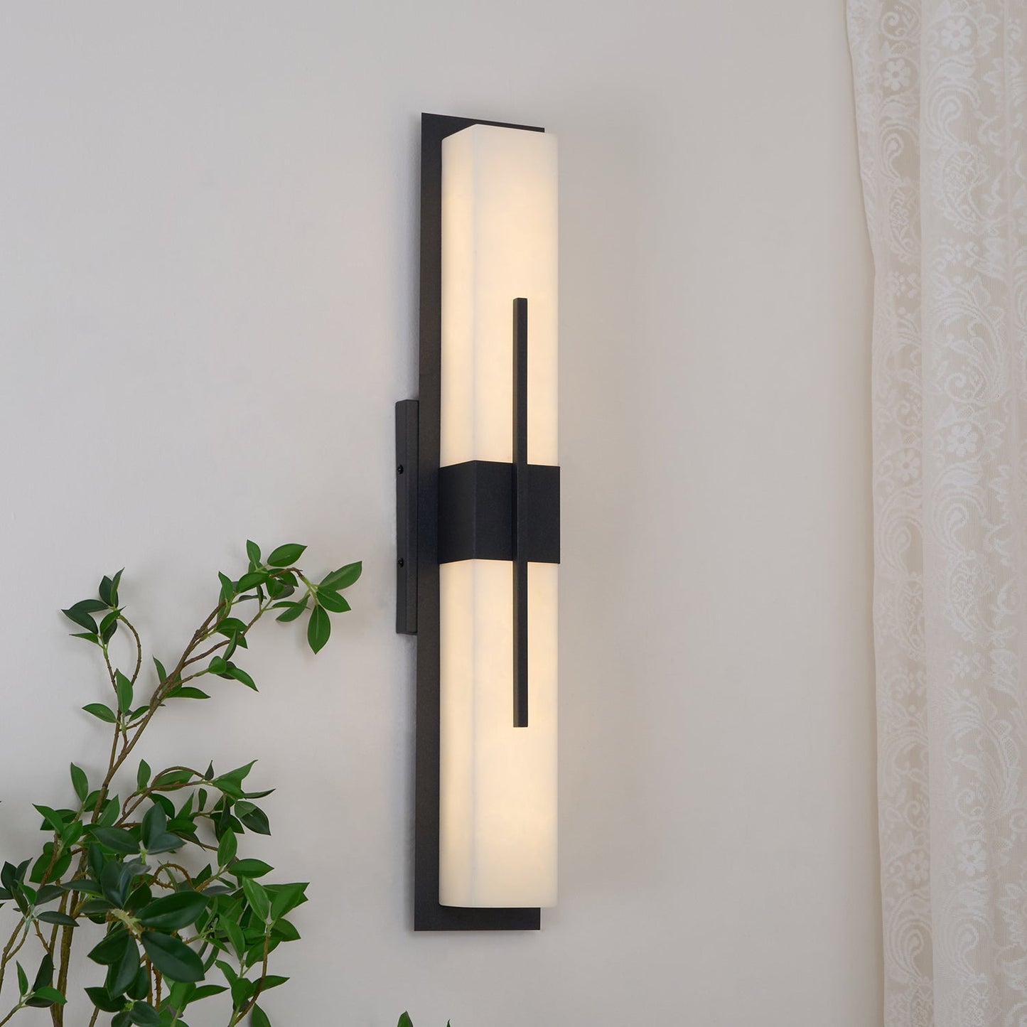 Thalor | Alabaster Contemporary LED Outdoor Wall Light