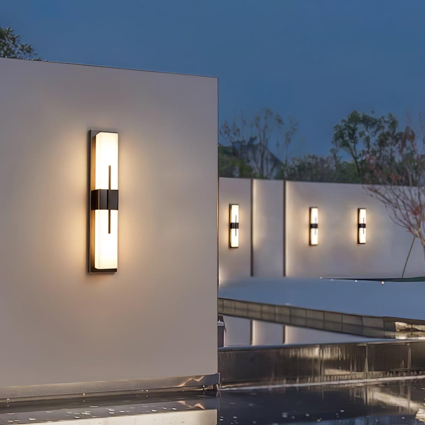 Thalor | Alabaster Contemporary LED Outdoor Wall Light