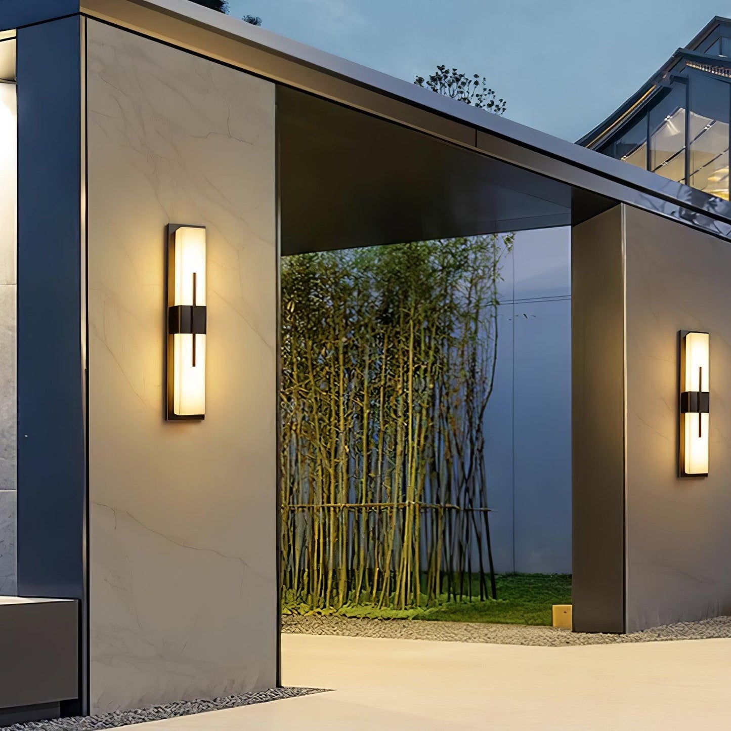 Thalor | Alabaster Contemporary LED Outdoor Wall Light