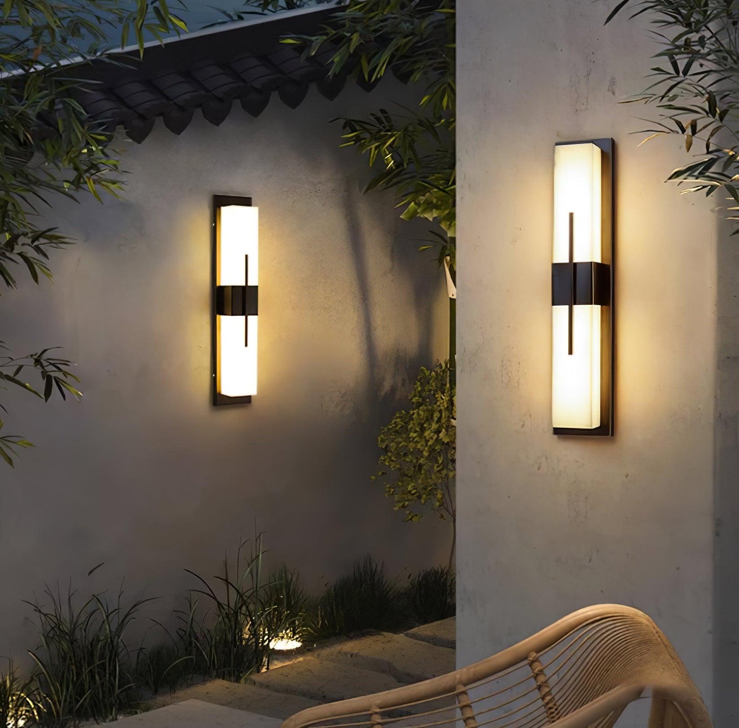 Thalor | Alabaster Contemporary LED Outdoor Wall Light