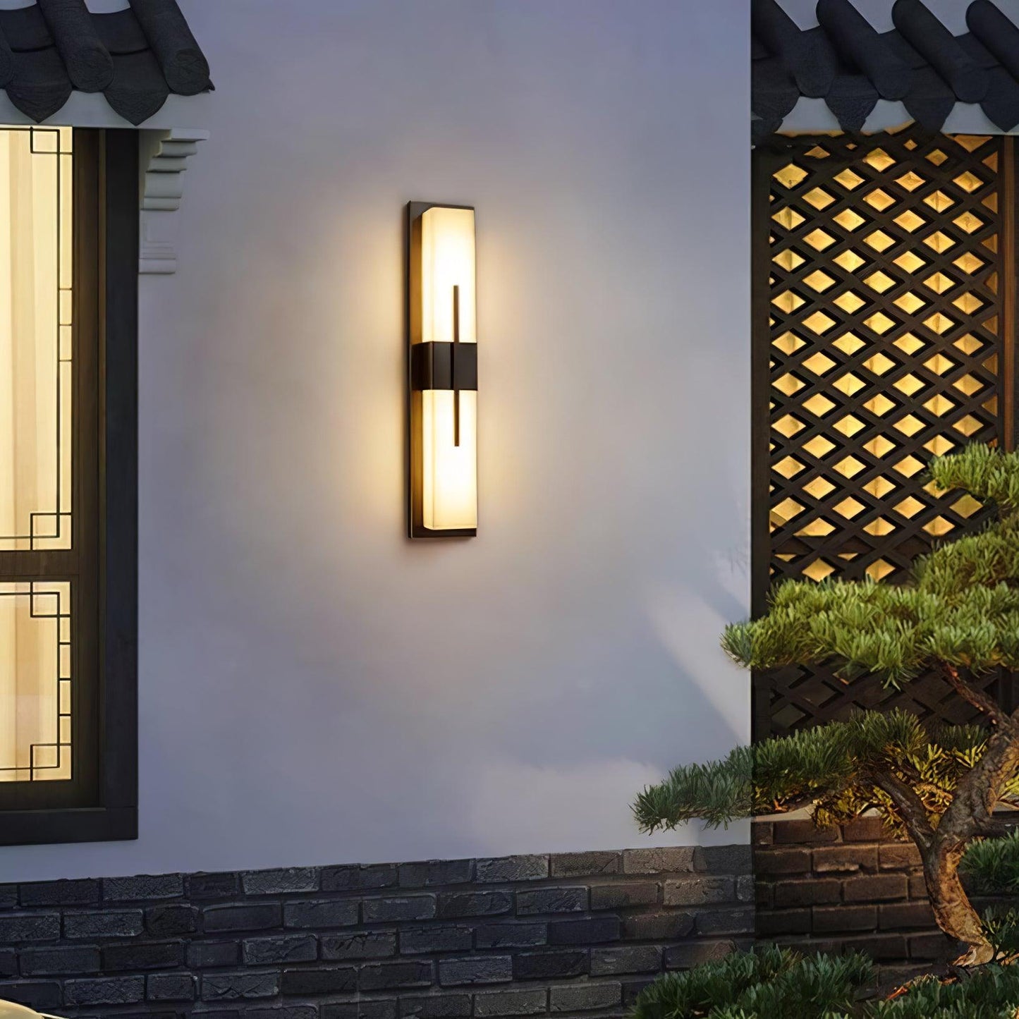 Thalor | Alabaster Contemporary LED Outdoor Wall Light