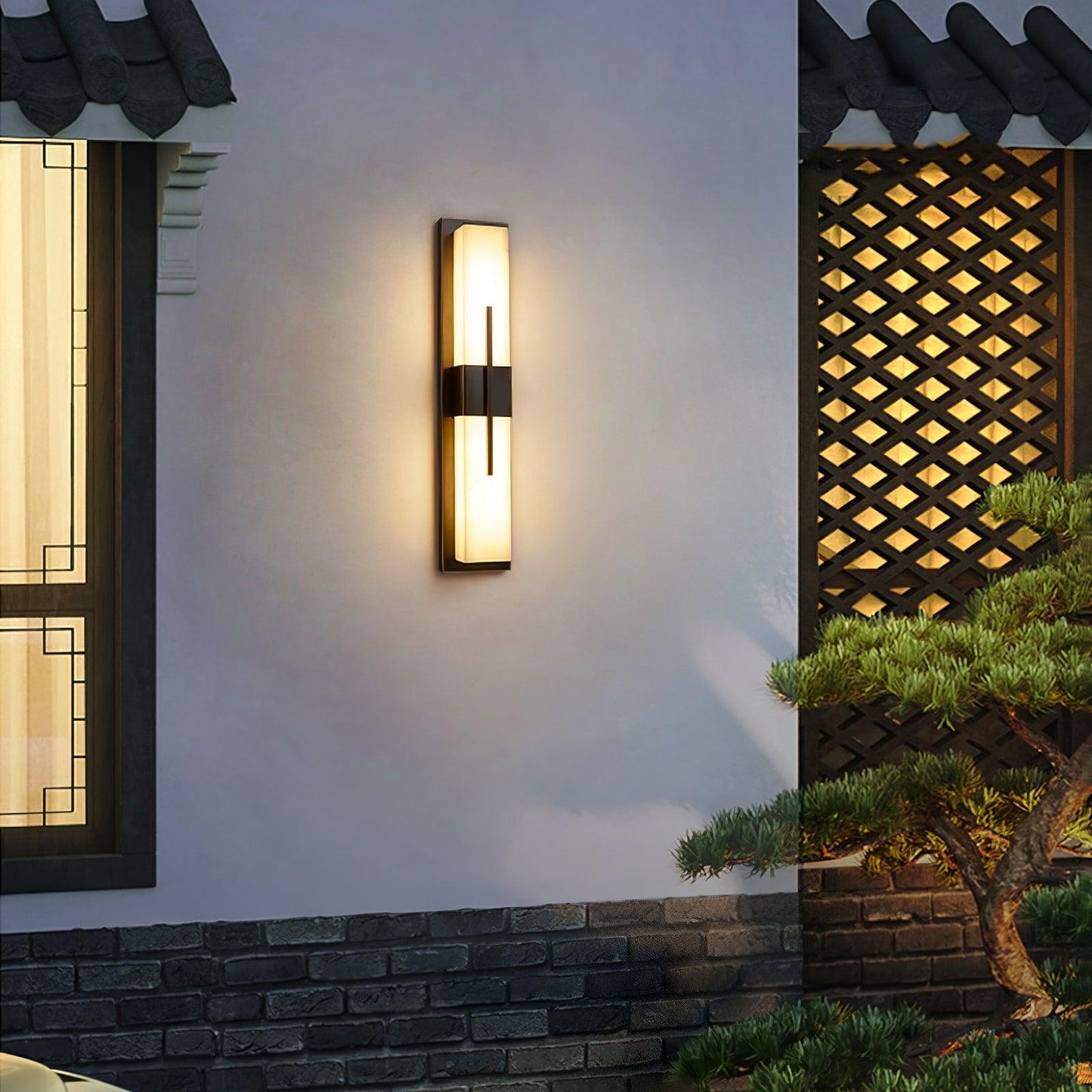 Thalor | Alabaster Contemporary LED Outdoor Wall Light