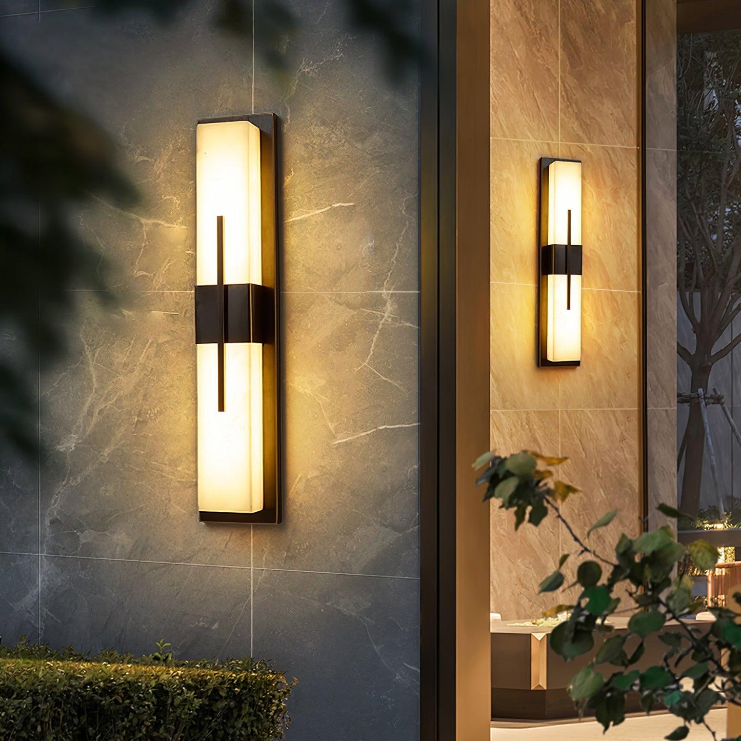 Thalor | Alabaster Contemporary LED Outdoor Wall Light