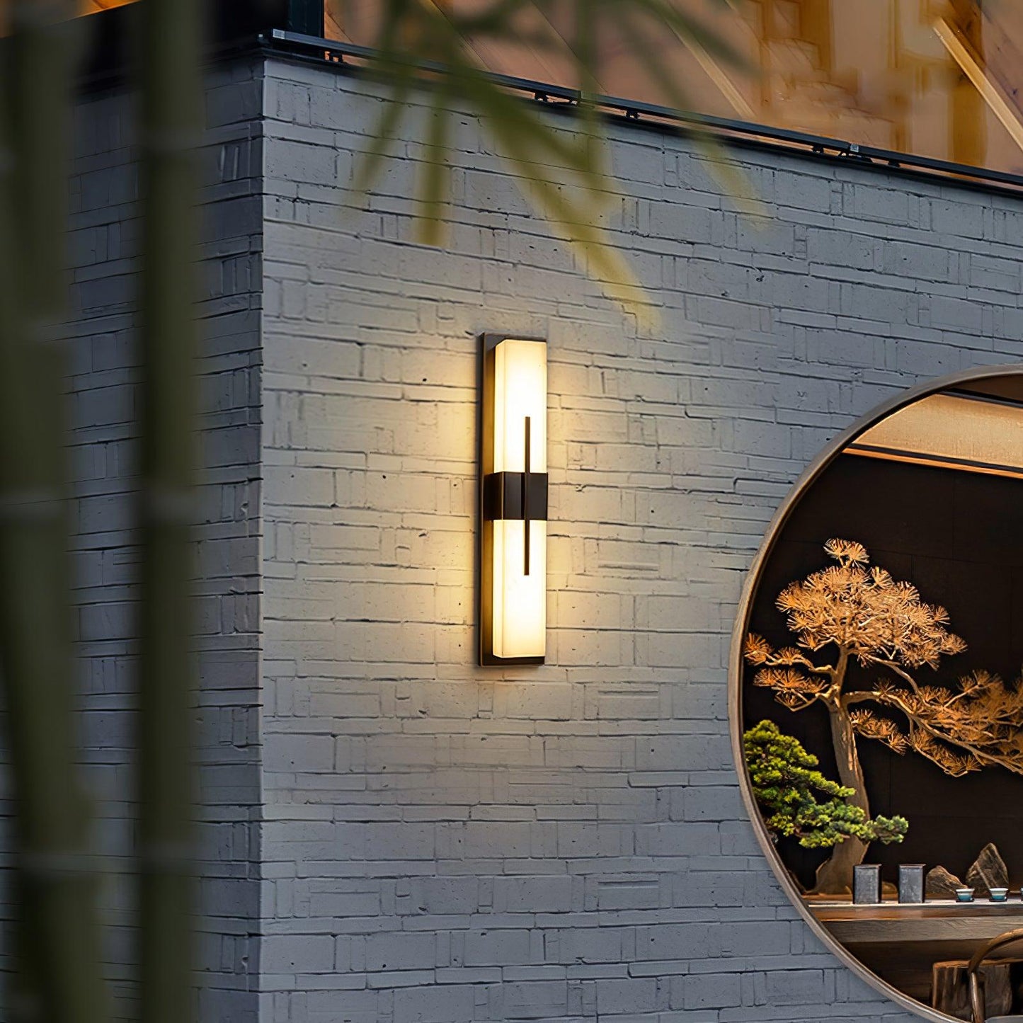 Thalor | Alabaster Contemporary LED Outdoor Wall Light