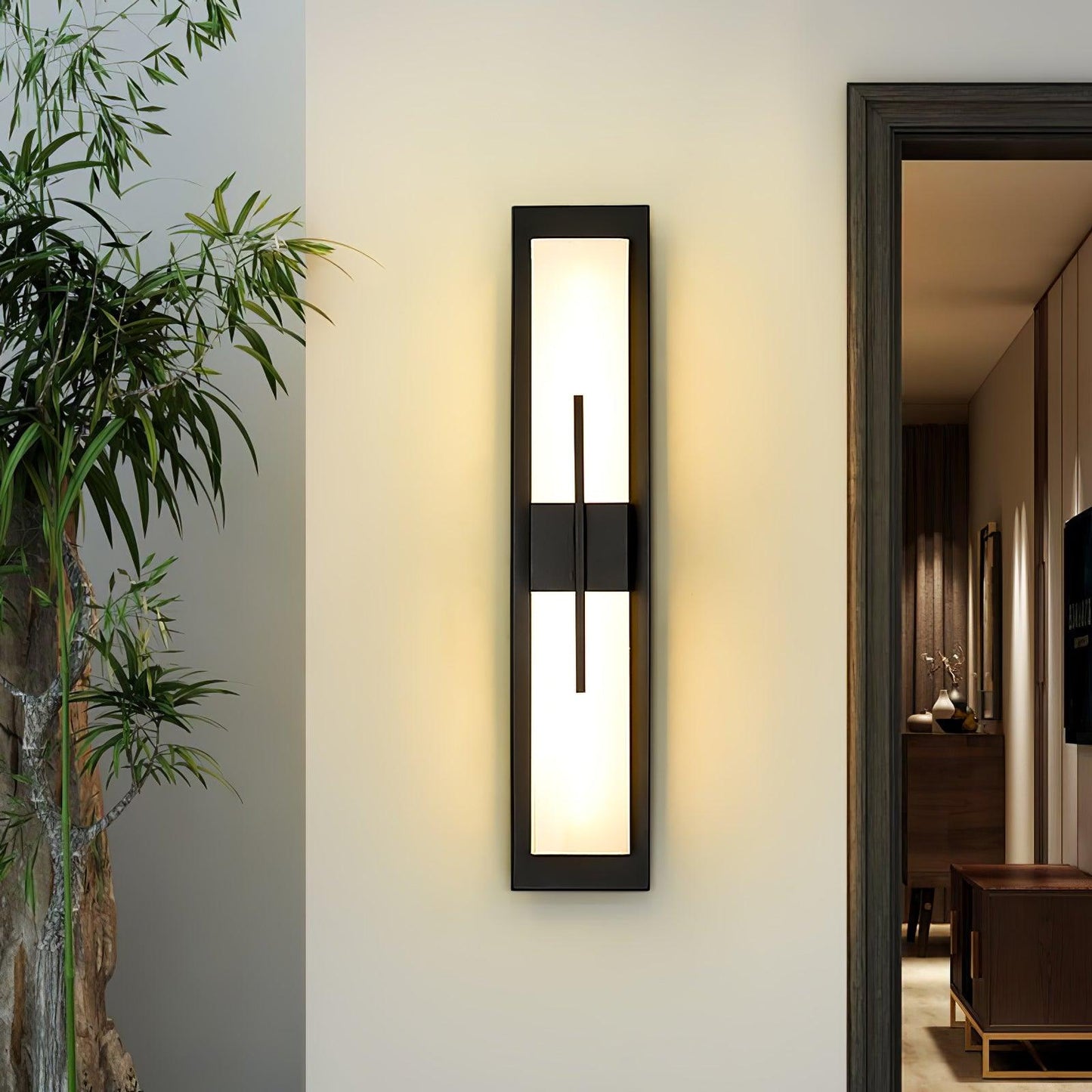 Thalor | Alabaster Contemporary LED Outdoor Wall Light