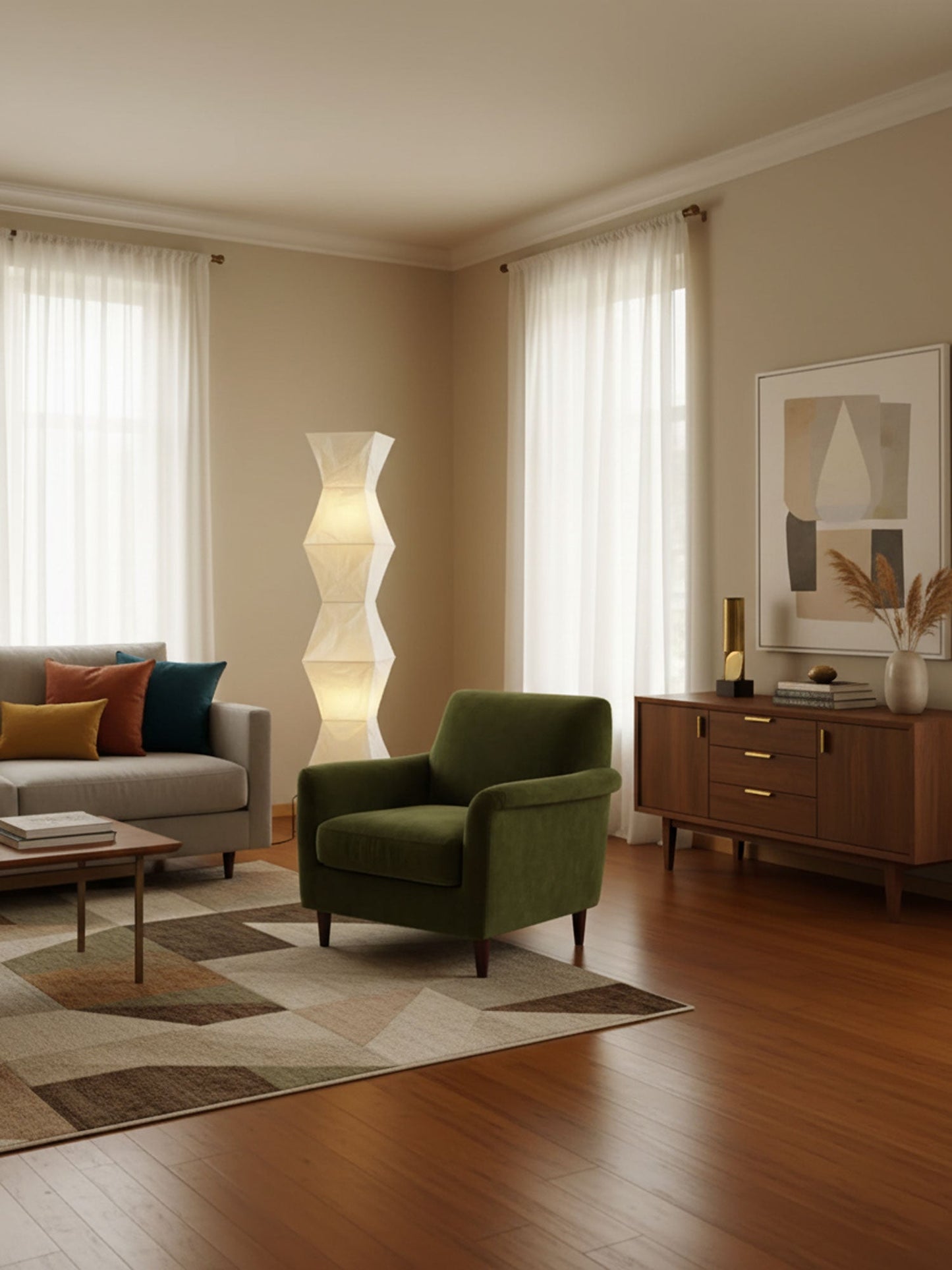 Jaxen | Classic Paper Floor Lamp Lighting for Bedroom or Lounge