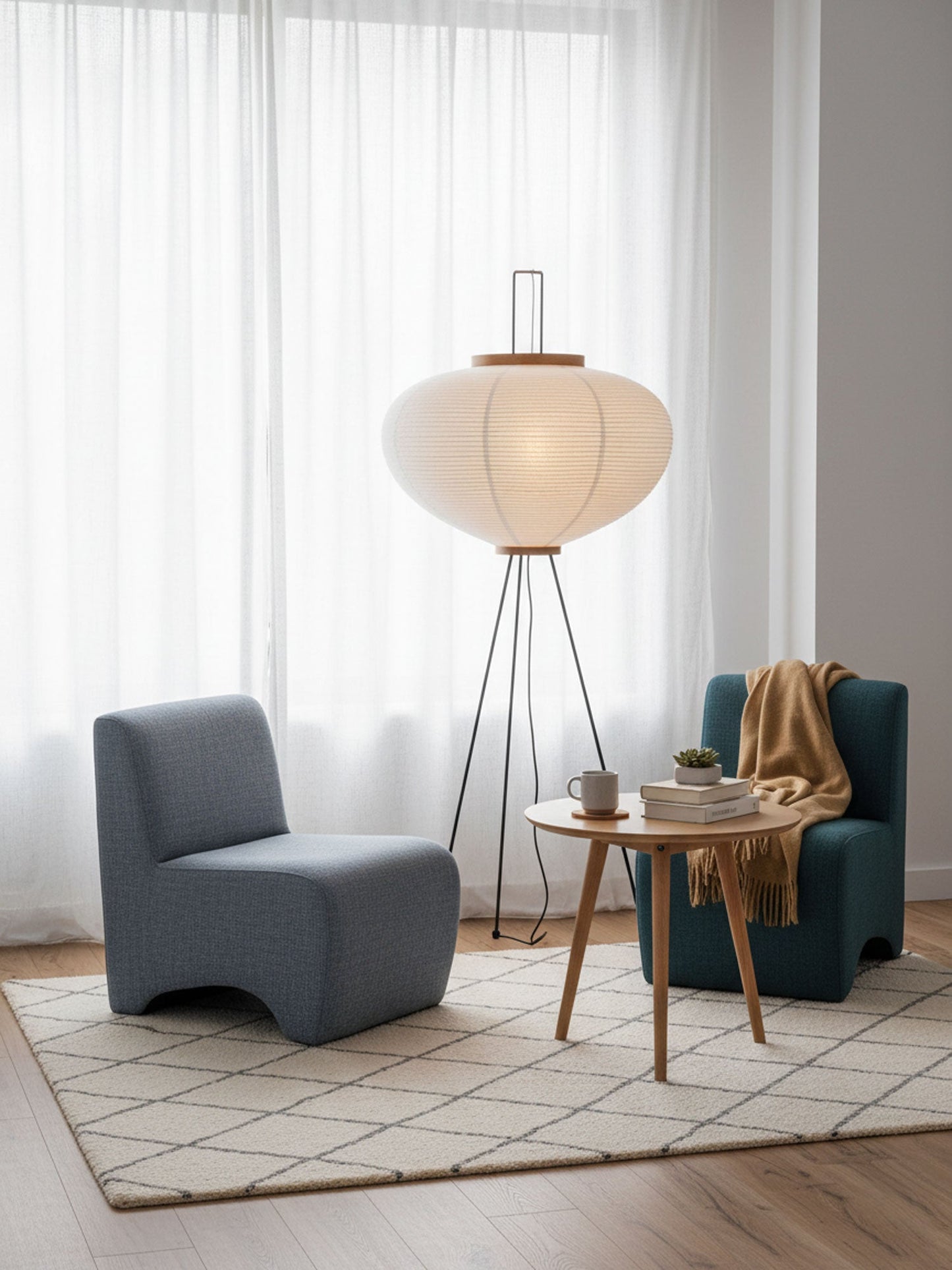Jaxen | Classic Paper Floor Lamp Lighting for Bedroom or Lounge