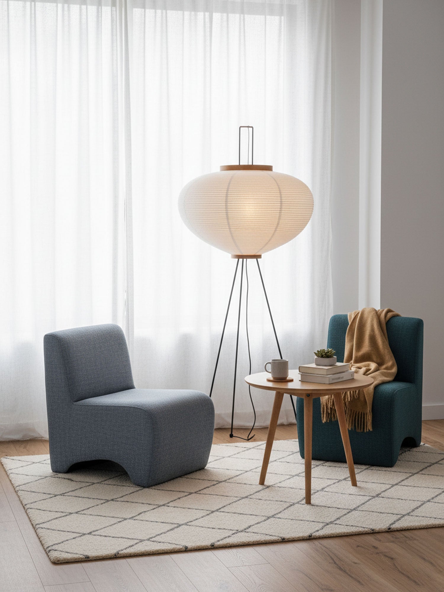 Jaxen | Classic Paper Floor Lamp Lighting for Bedroom or Lounge