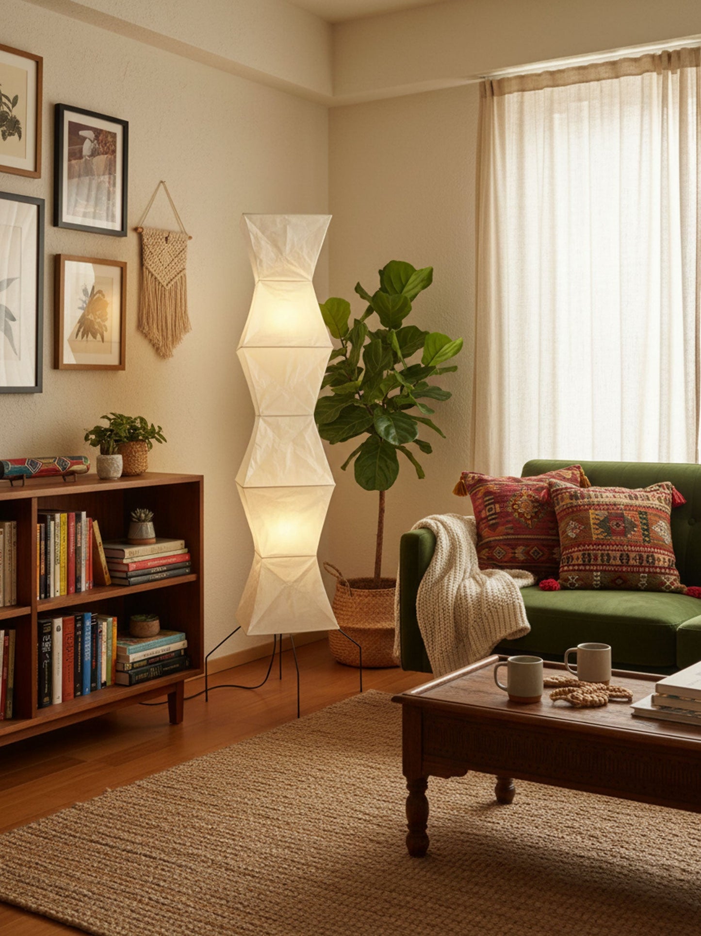 Jaxen | Classic Paper Floor Lamp Lighting for Bedroom or Lounge