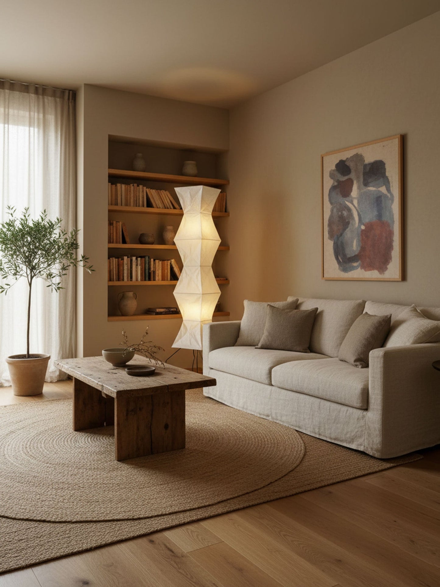 Jaxen | Classic Paper Floor Lamp Lighting for Bedroom or Lounge