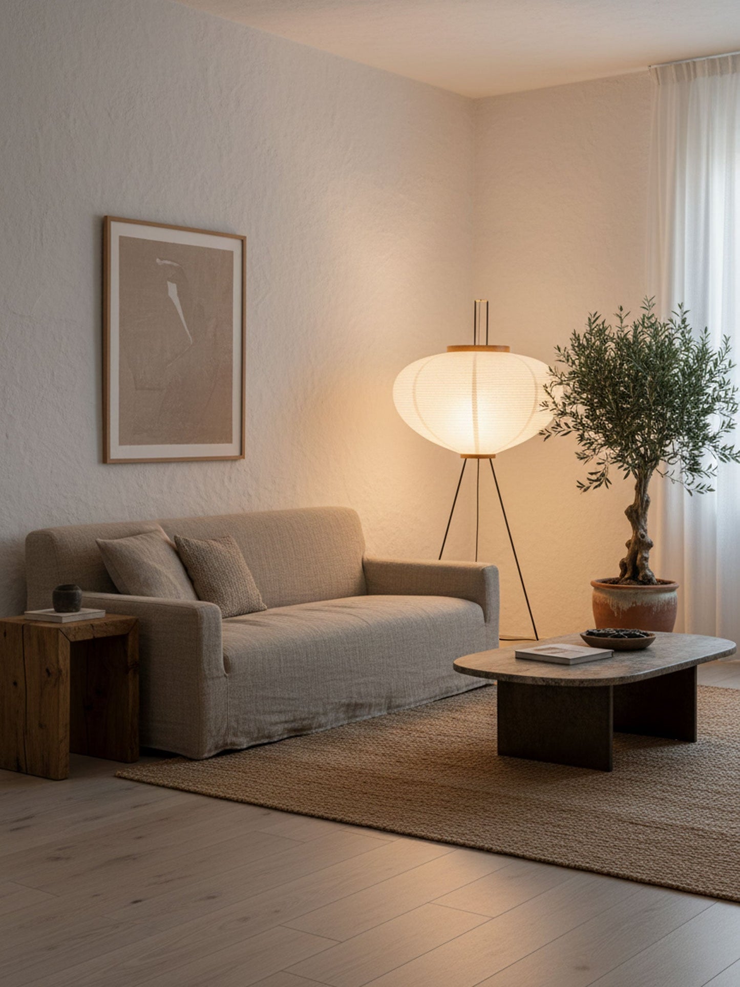 Jaxen | Classic Paper Floor Lamp Lighting for Bedroom or Lounge