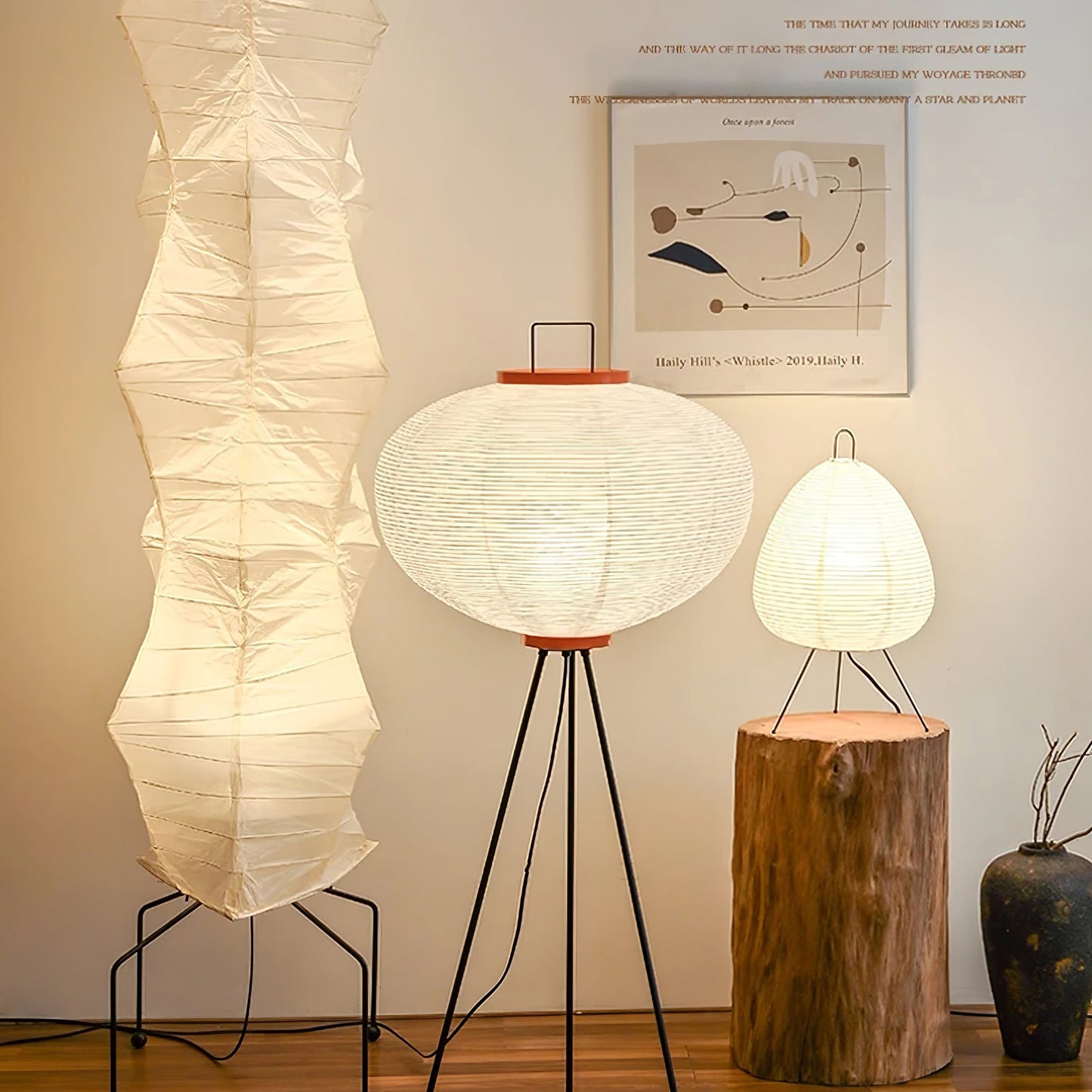 Jaxen | Classic Paper Floor Lamp Lighting for Bedroom or Lounge