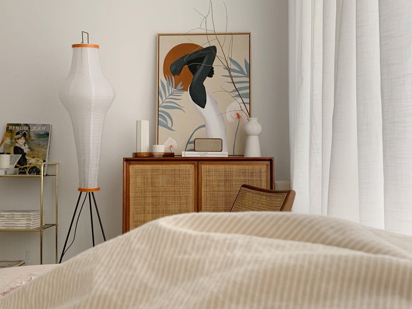 Jaxen | Classic Paper Floor Lamp Lighting for Bedroom or Lounge