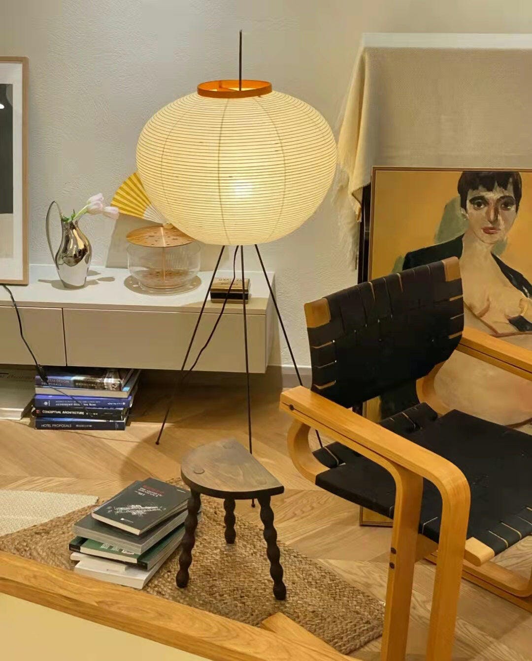 Jaxen | Classic Paper Floor Lamp Lighting for Bedroom or Lounge