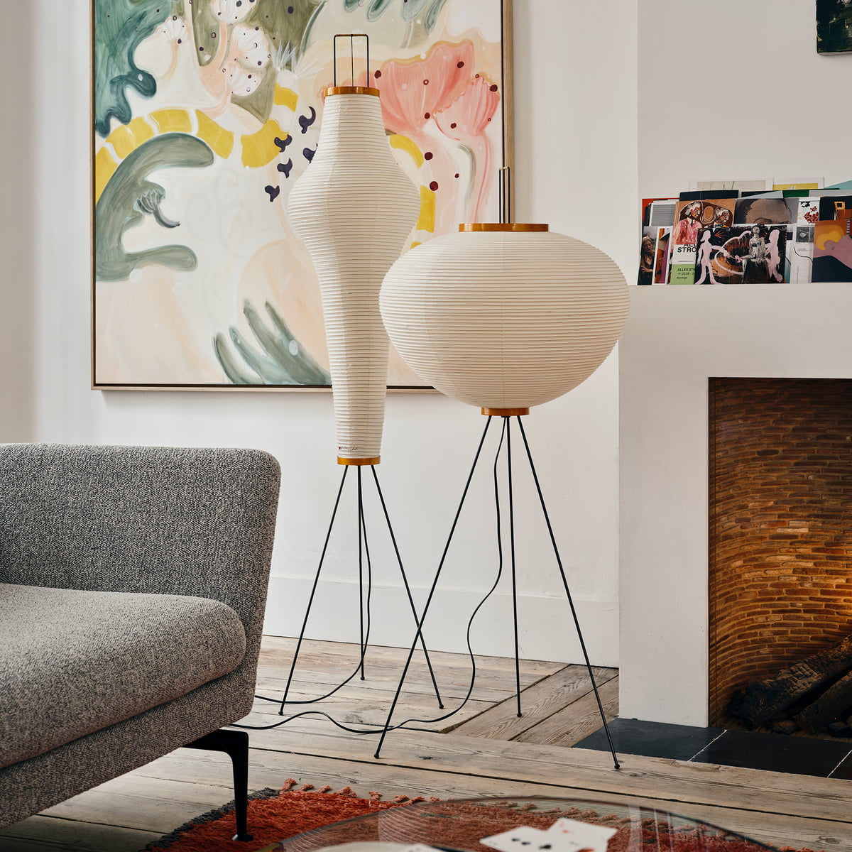 Jaxen | Classic Paper Floor Lamp Lighting for Bedroom or Lounge