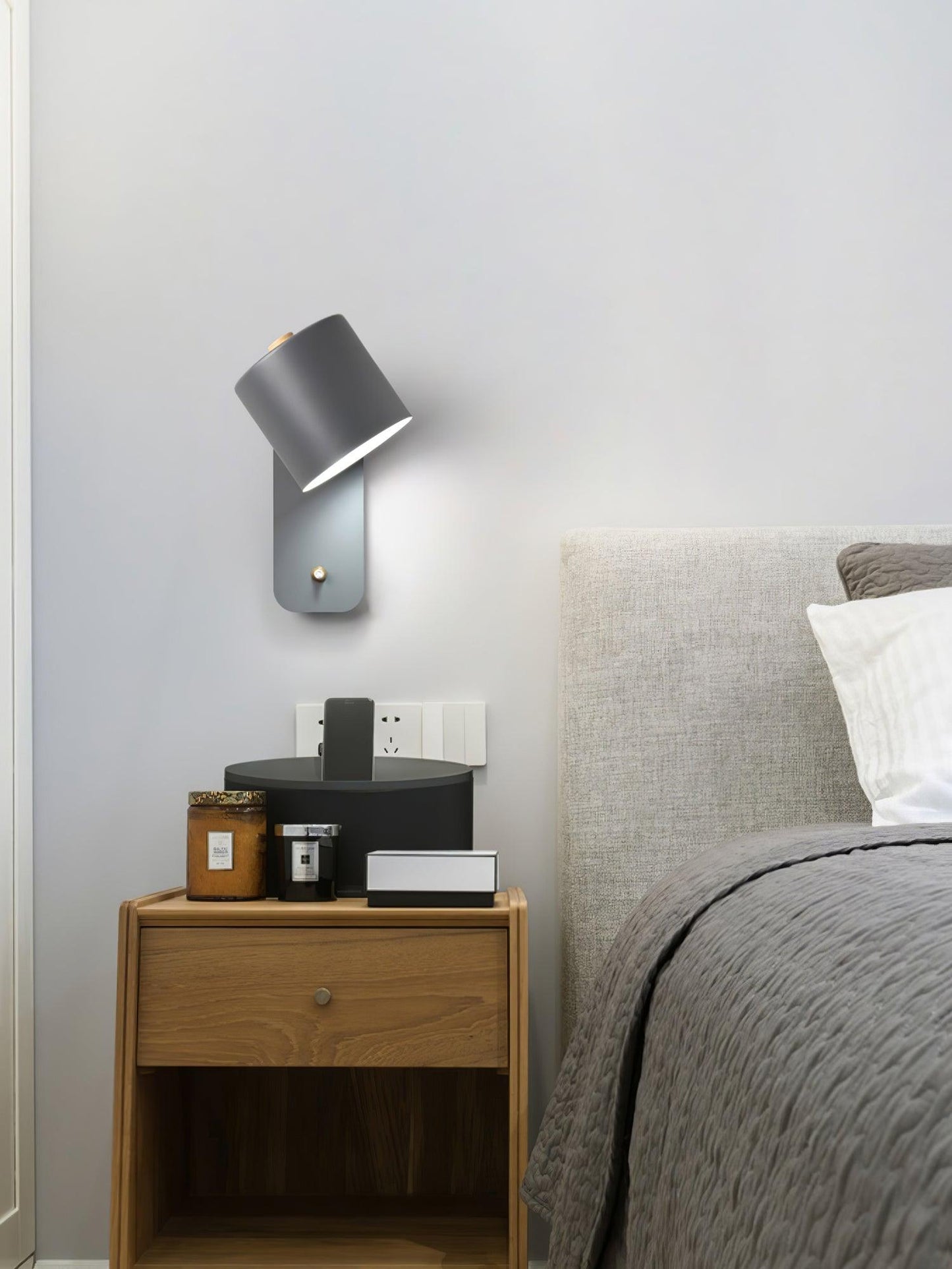 Orin | Rotatable Cylinder Wall Lamp Metal Adjustable for Bedroom Living Room