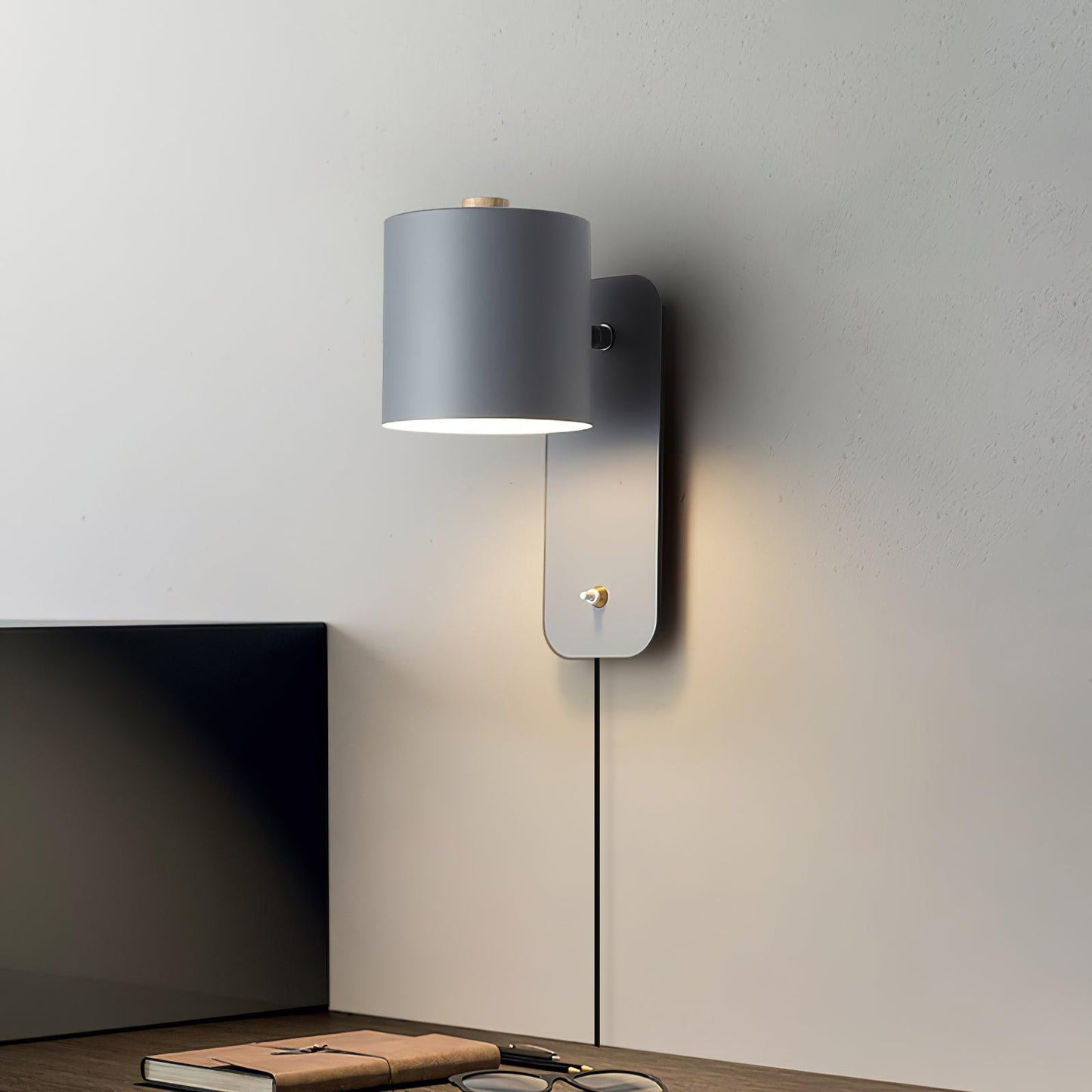 Vince | Directional Wall Lamp Plug-in Cylinder Bedside Reading