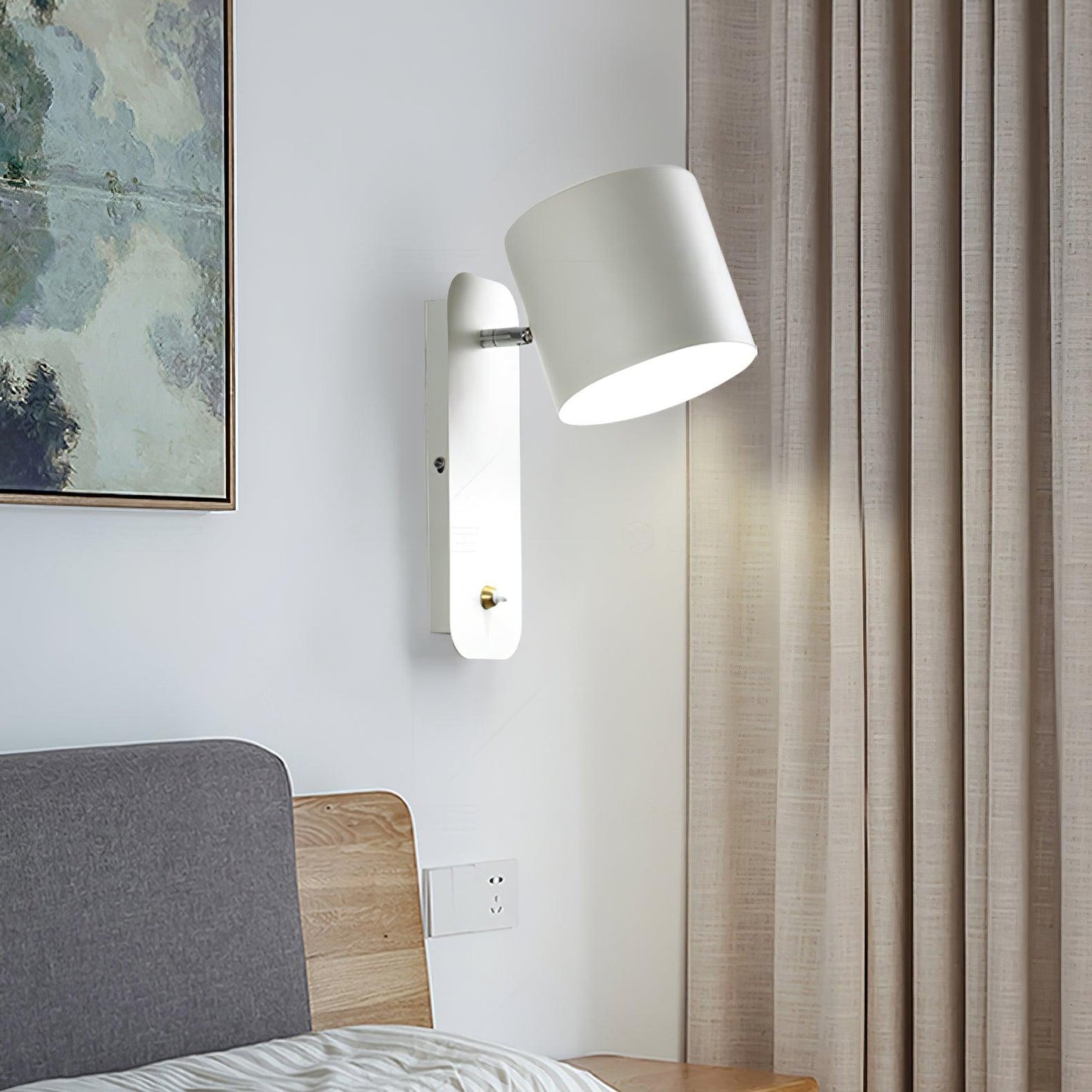 Orin | Rotatable Cylinder Wall Lamp Metal Adjustable for Bedroom Living Room