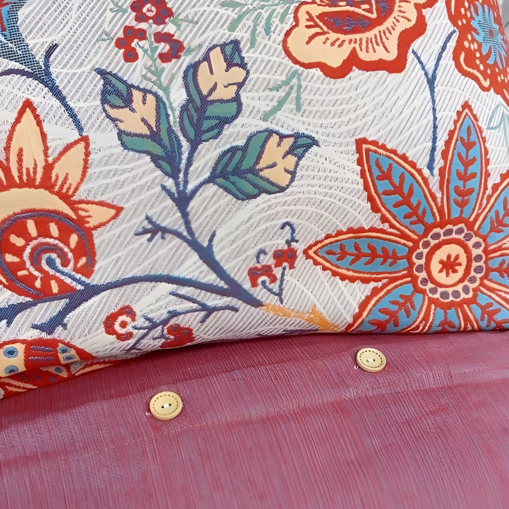 Rustic Floral Boho Pillowcases 2-Pack - 100% Cotton Standard Sham Set 20x30