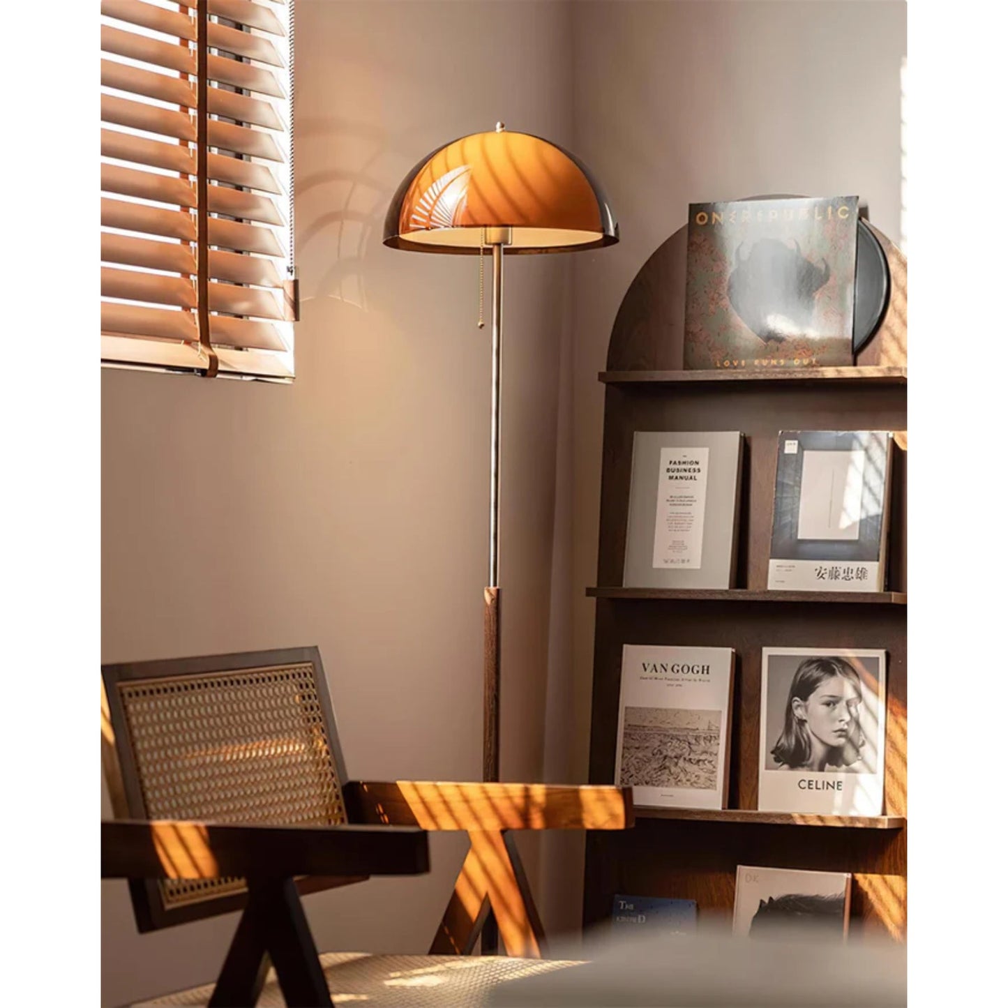 Aura | Luxury Amber Glass Floor Lamp, Switch Control