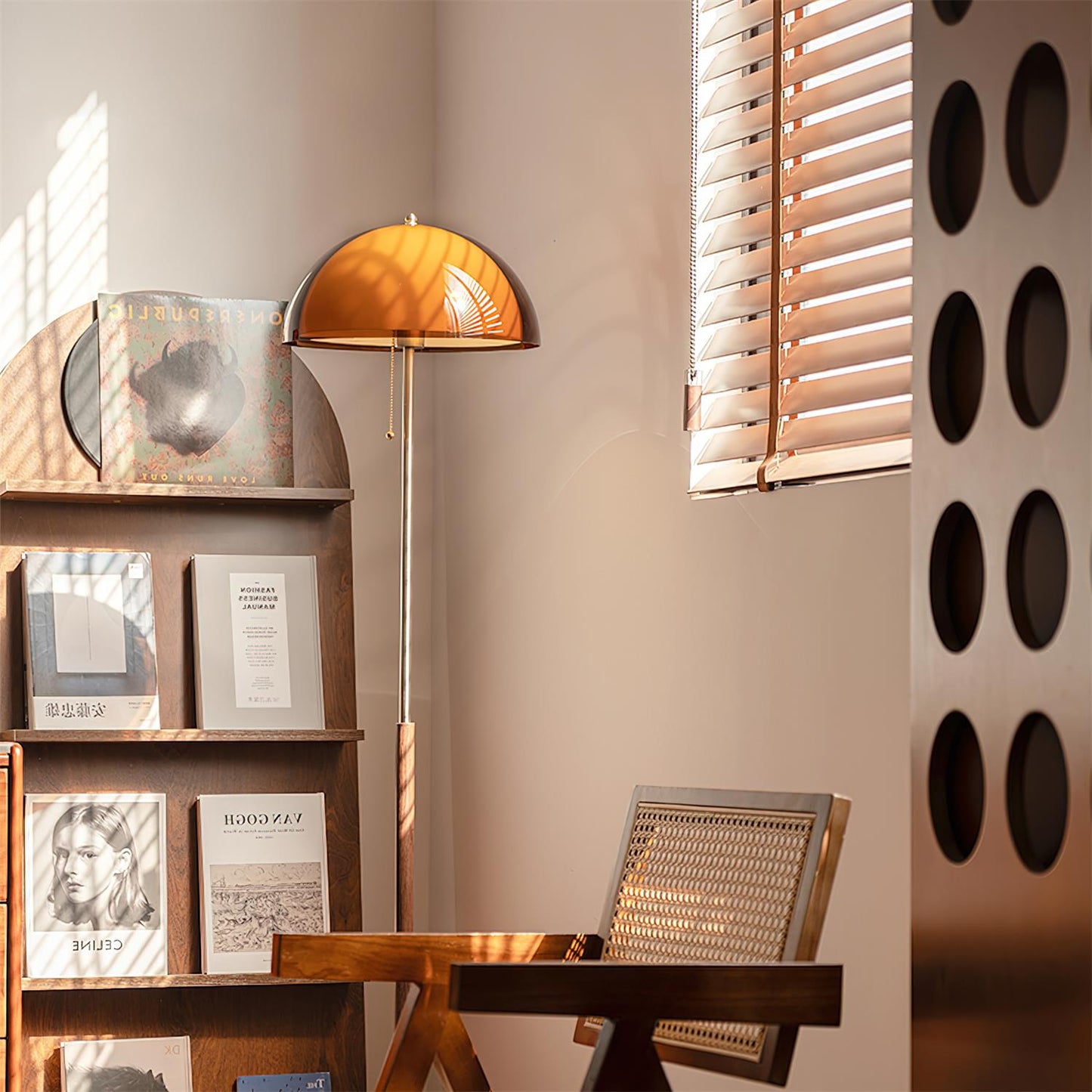 Aura | Luxury Amber Glass Floor Lamp, Switch Control