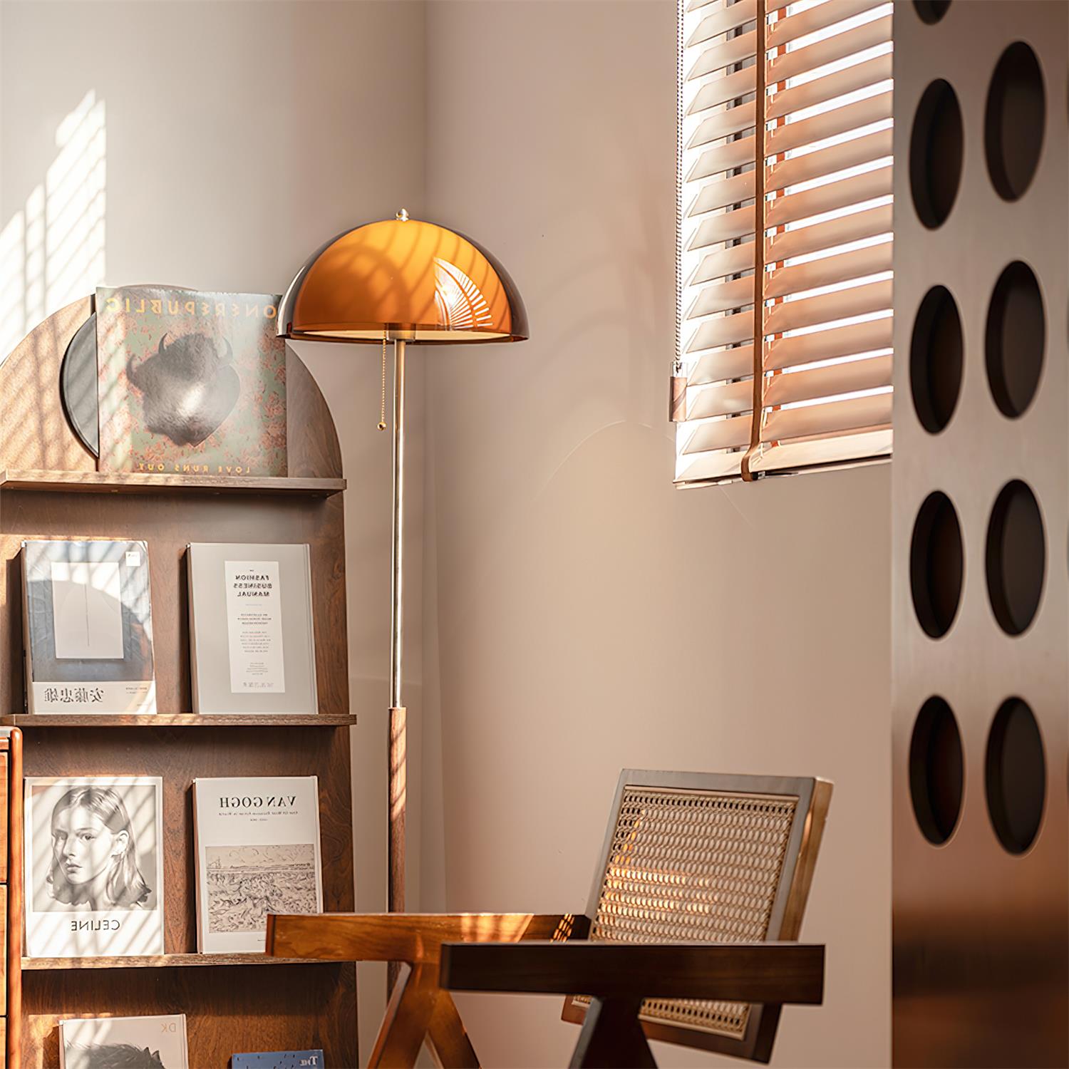 Aura | Luxury Amber Glass Floor Lamp, Switch Control