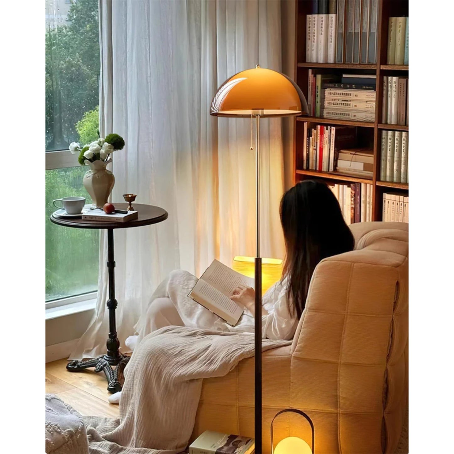 Aura | Luxury Amber Glass Floor Lamp, Switch Control