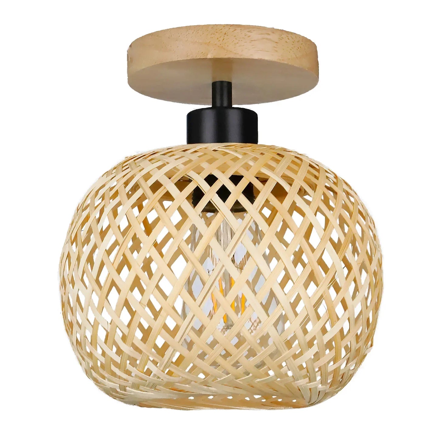 Lucas | Retro Woven Indoor Semi-Flush Ceiling Light