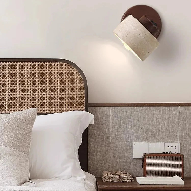 Vida | Travertine Stone Bed Side Wall Light