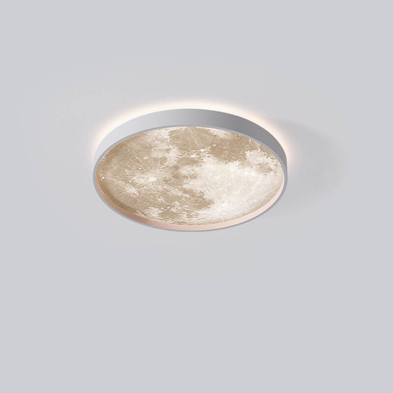 Nysera | Moon Round LED Flush Mount Ceiling Light with Frame