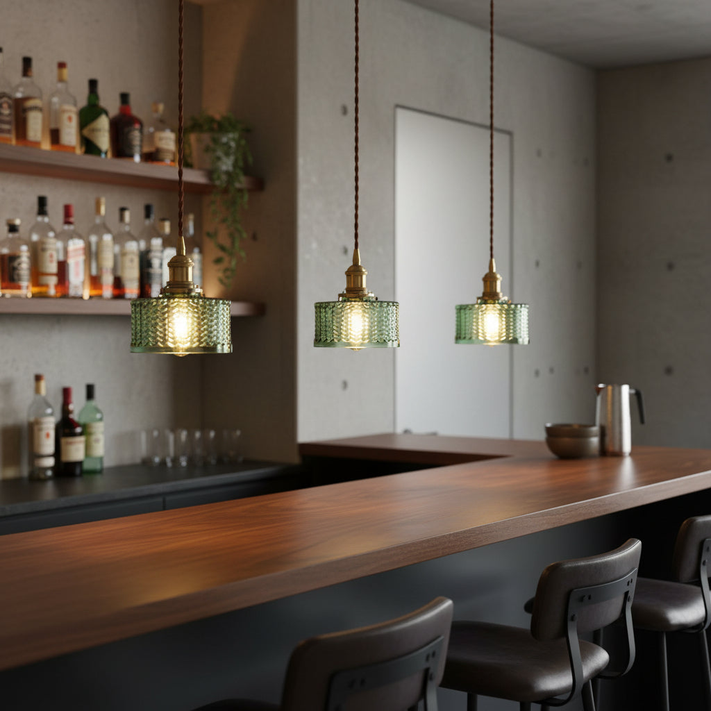 Caelina | Japanese Vintage Copper Glass Jar Pendant Light