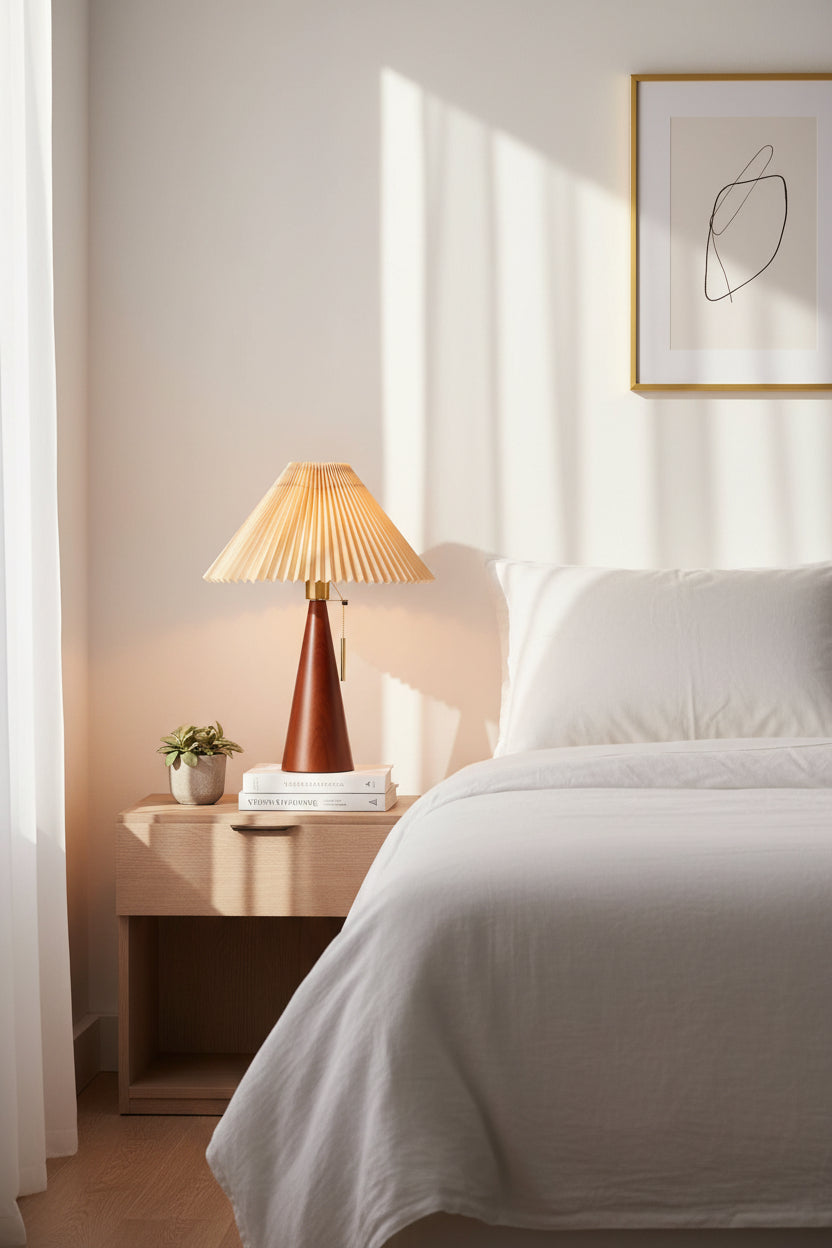 Xavi | Pleated LED Japandi Table Lamp