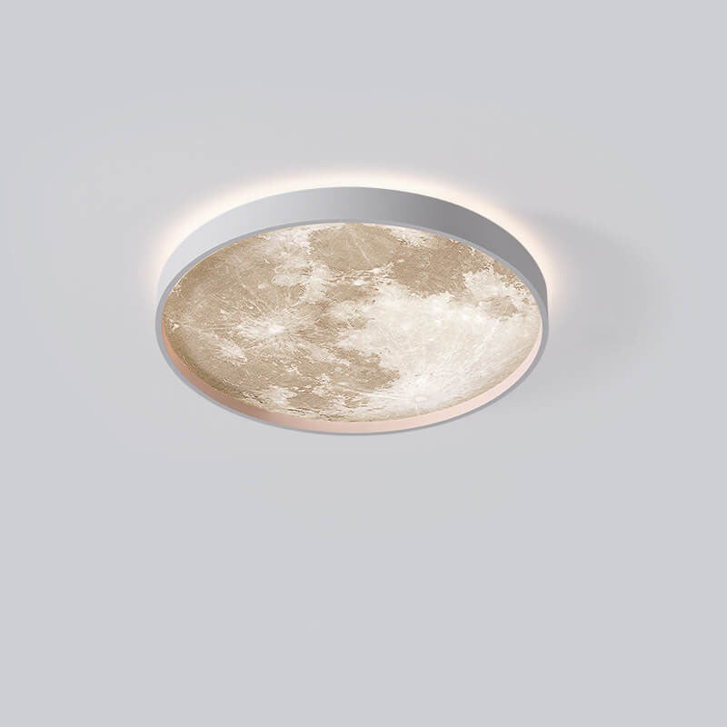 Nysera | Moon Round LED Flush Mount Ceiling Light with Frame