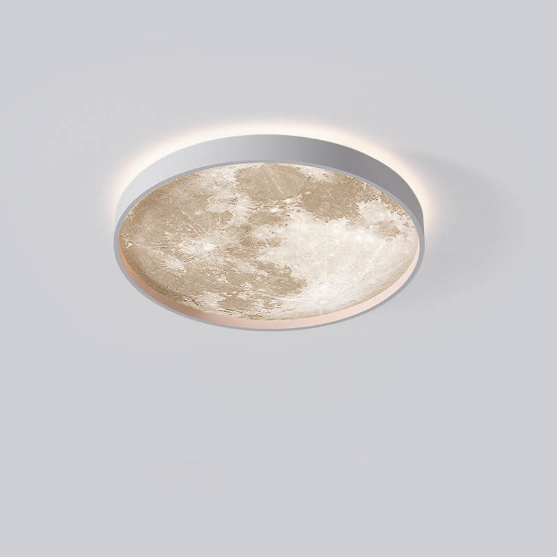 Nysera | Moon Round LED Flush Mount Ceiling Light with Frame