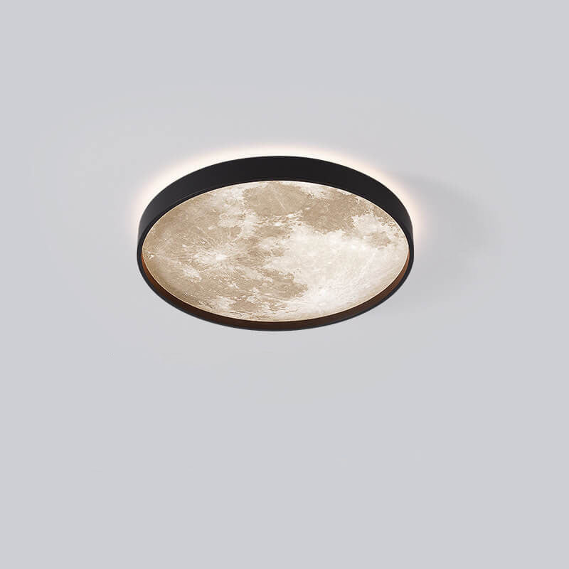 Nysera | Moon Round LED Flush Mount Ceiling Light with Frame