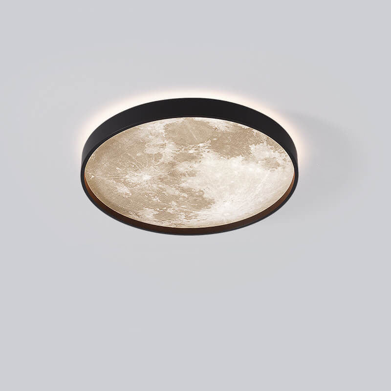 Nysera | Moon Round LED Flush Mount Ceiling Light with Frame