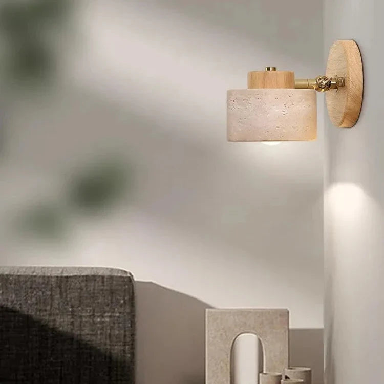 Vida | Travertine Stone Bed Side Wall Light
