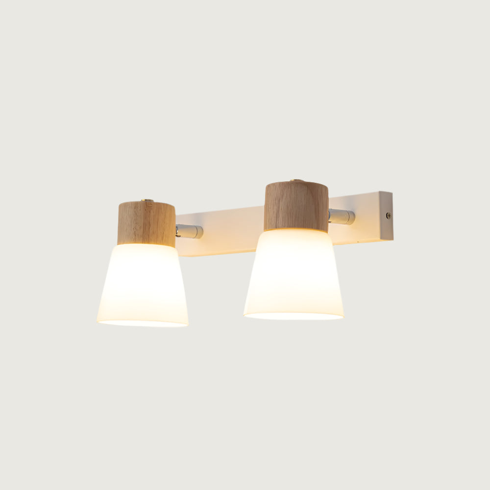 Scandinavian Wall Lamp | Matte Glass and Wood Accent