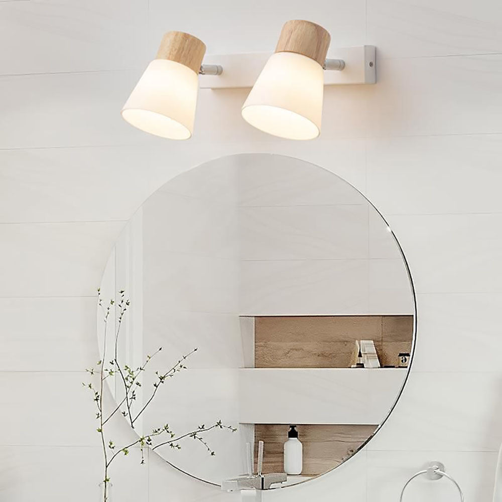 Scandinavian Wall Lamp | Matte Glass and Wood Accent