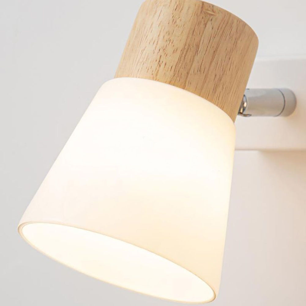Scandinavian Wall Lamp | Matte Glass and Wood Accent