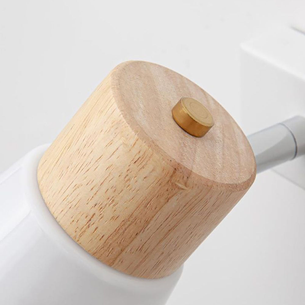 Scandinavian Wall Lamp | Matte Glass and Wood Accent