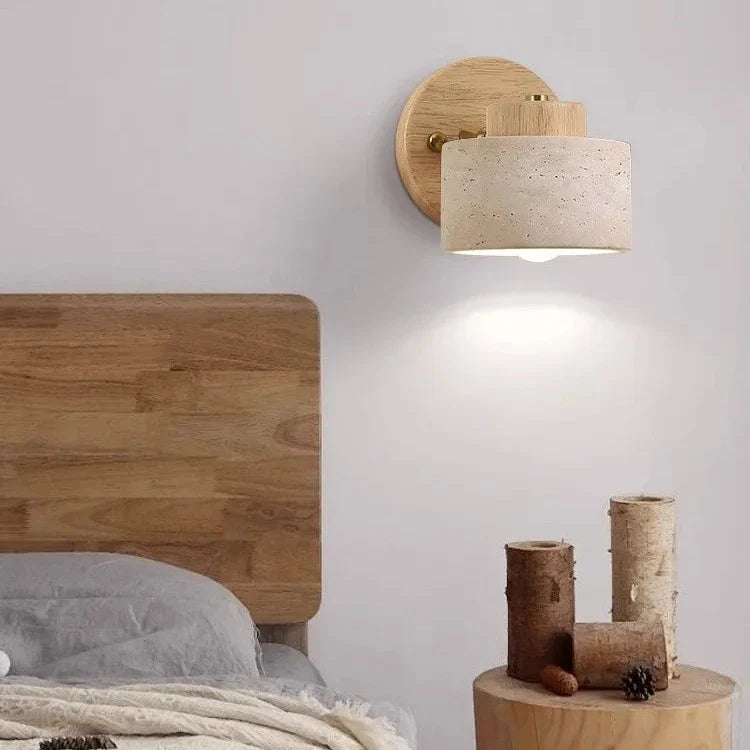 Vida | Travertine Stone Bed Side Wall Light