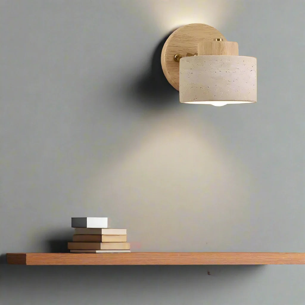 Vida | Travertine Stone Bed Side Wall Light