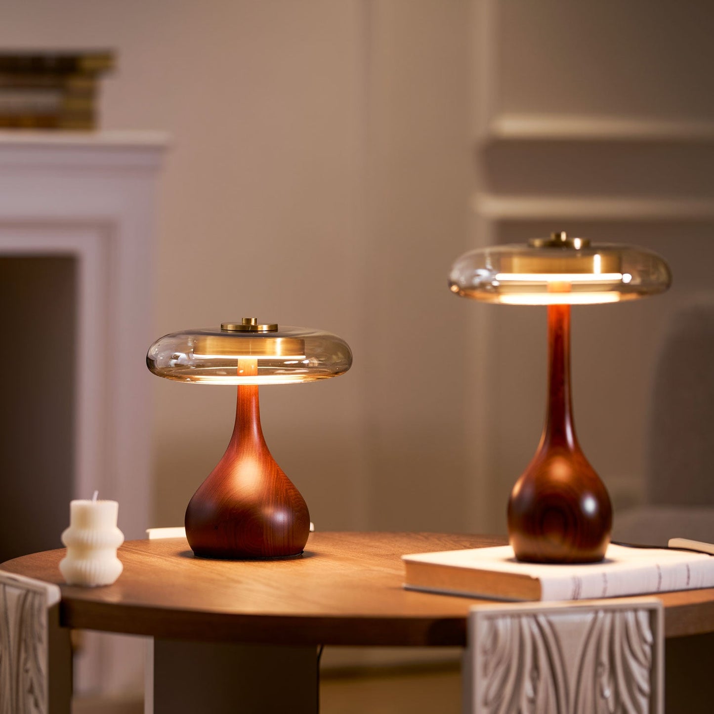 Mistelle | Adjustable Brass Wood LED Cool Light Table Lamp