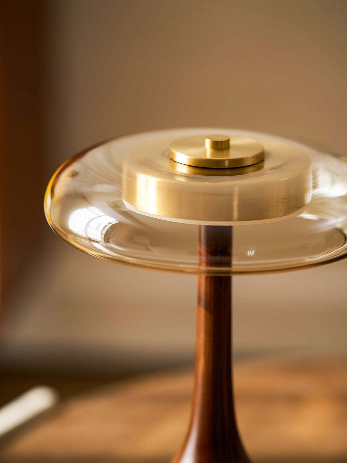 Mistelle | Adjustable Brass Wood LED Cool Light Table Lamp