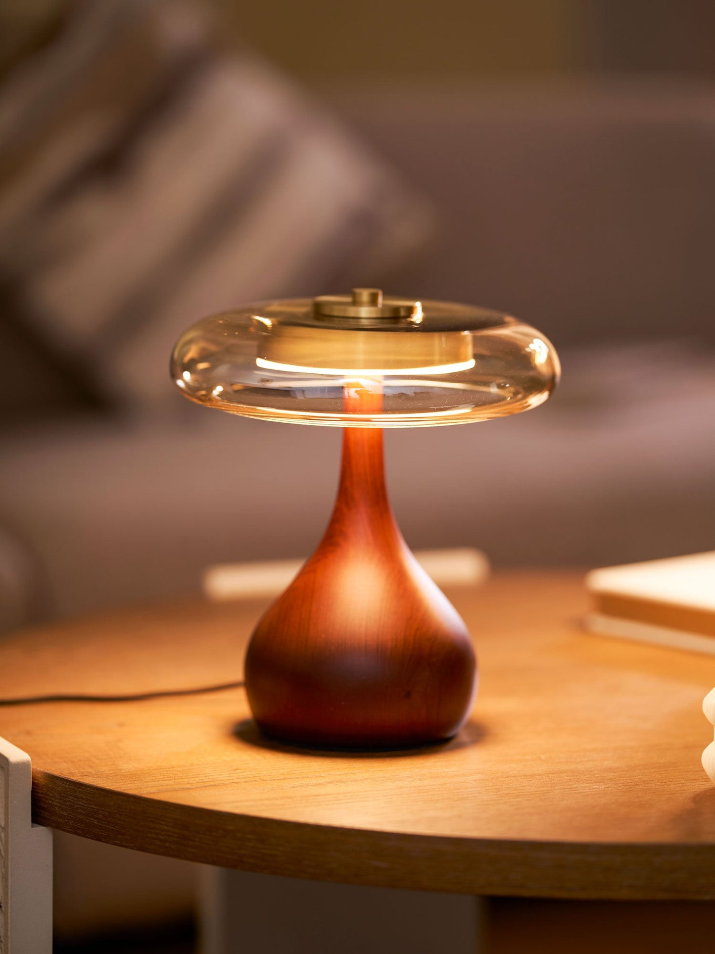 Mistelle | Adjustable Brass Wood LED Cool Light Table Lamp