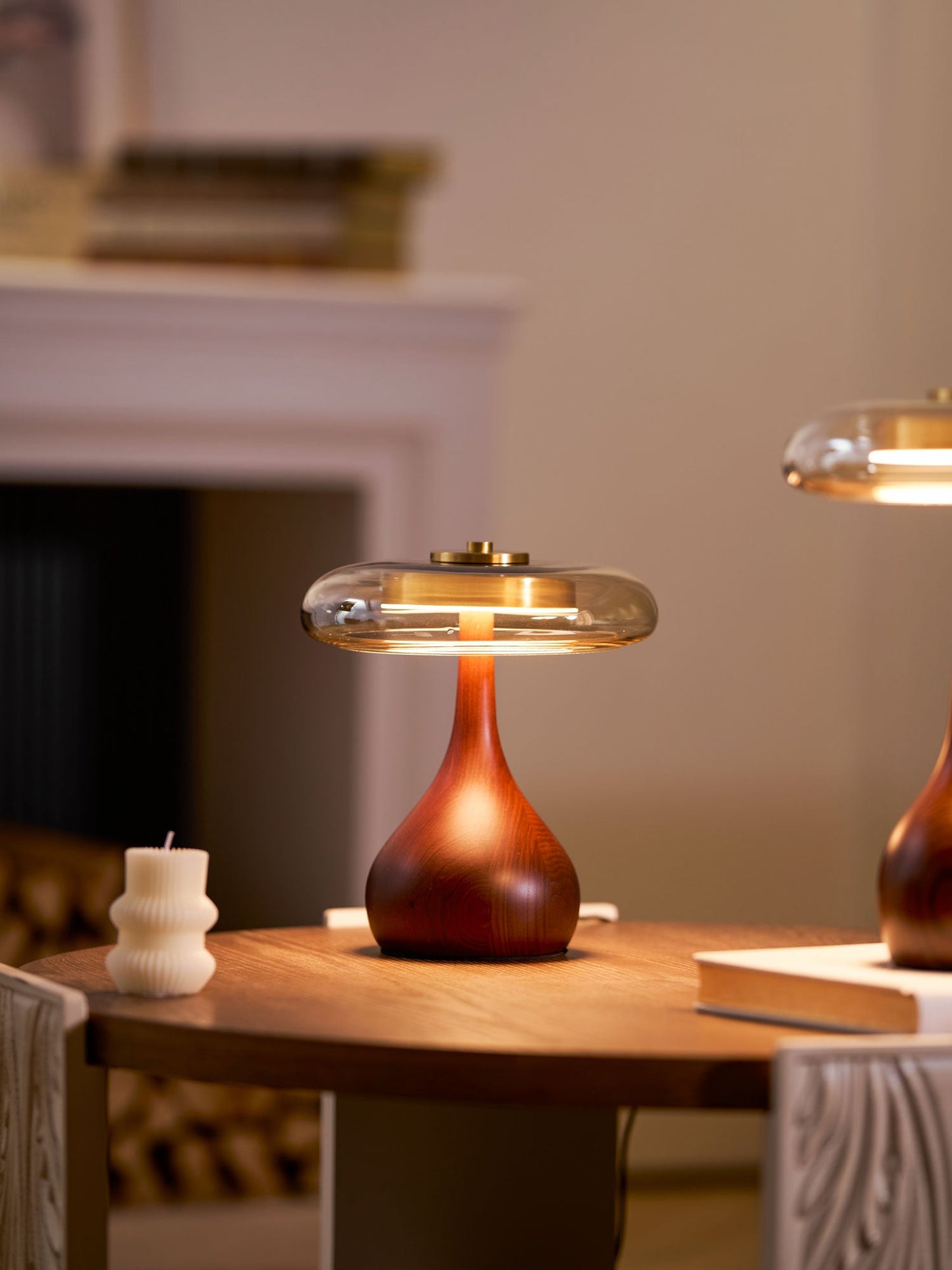 Mistelle | Adjustable Brass Wood LED Cool Light Table Lamp